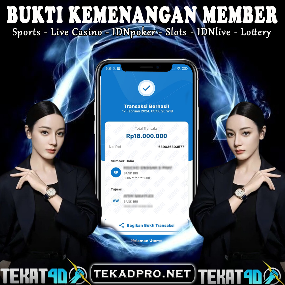 BUKTI KEMENANGAN TEKAT4D 17 FEBRUARI 2024