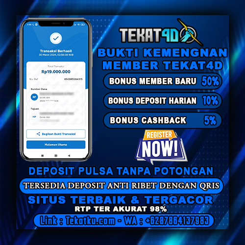 BUKTI KEMENANGAN TEKAT4D 30 MARET 2024